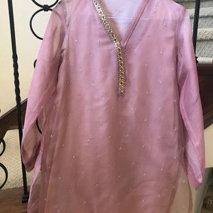 Beautiful  Net embroided tunic shirt